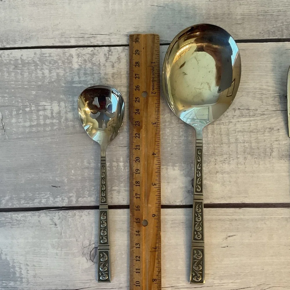 Riviera RIF4 Stainless Flatware Japan Set Of 4 Serving Pieces MCM Vintage